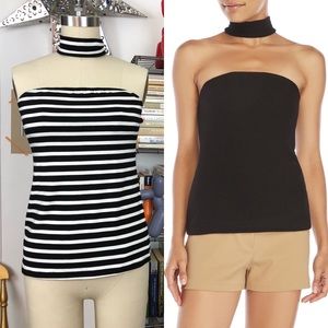 REVOLVE DREW Dominika Choker Striped Strapless Top Jersey
